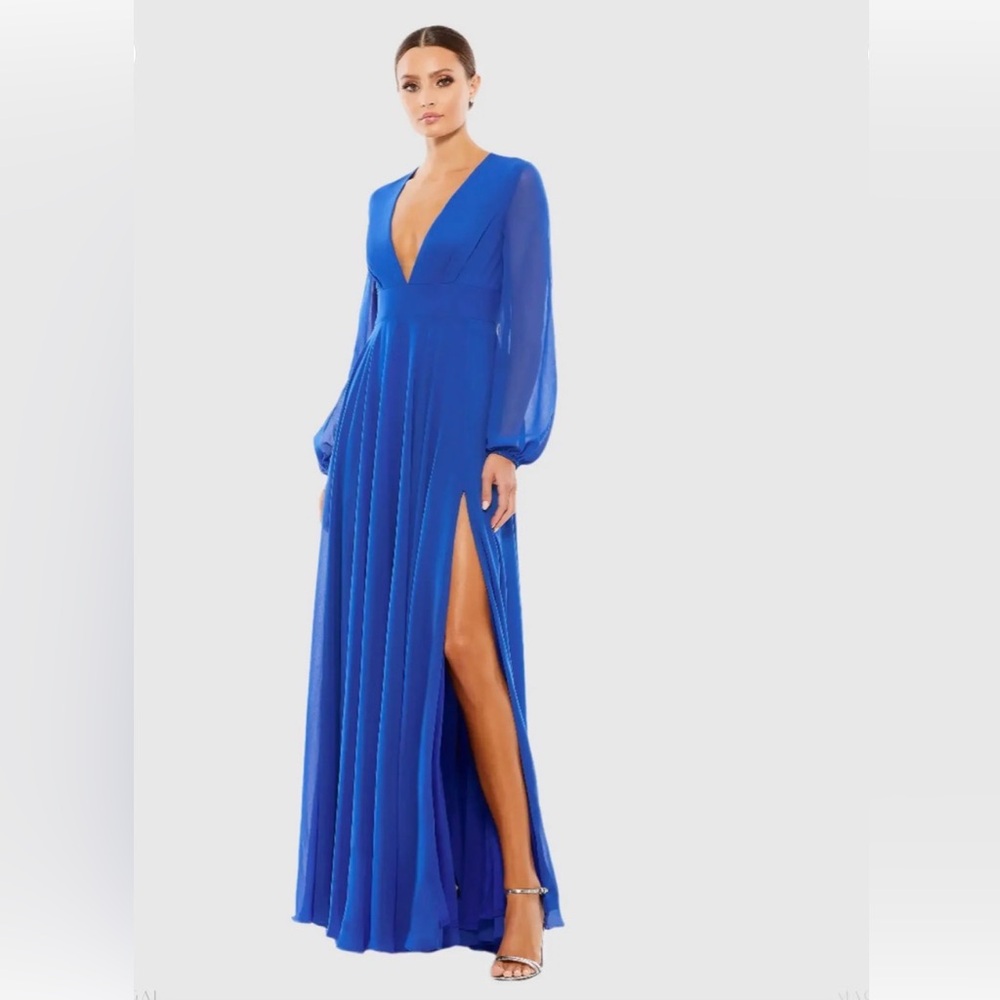 Chic Royal Blue Maxi Dress with Slit
